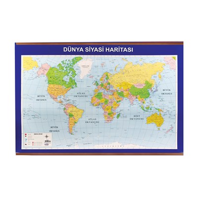 haritalar dünya siyasi + fiziki çıtalı harita (70x100), haritalar dünya siyasi + fiziki çıtalı harita
